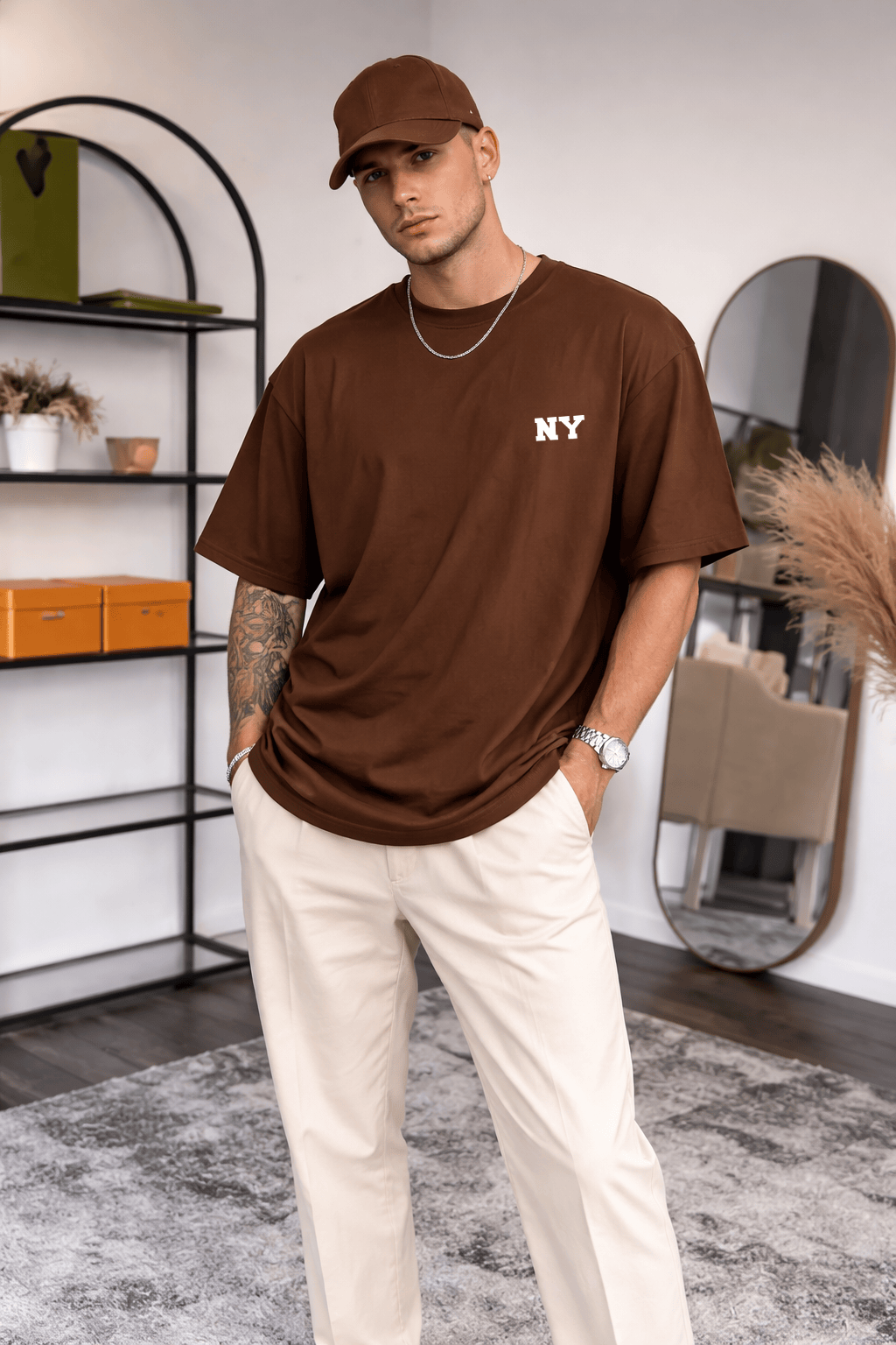 Camiseta Oversized Masculina | Estampa - NY