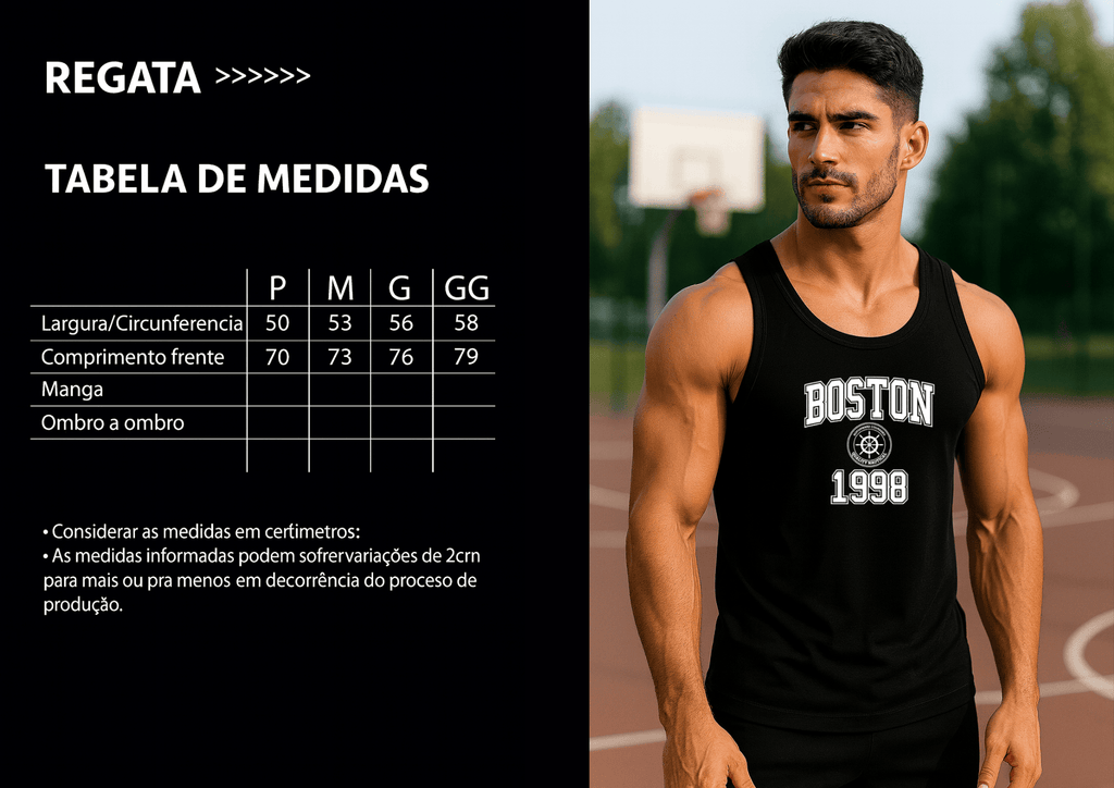 Camiseta Regata Masculina - Boston 1998 | Streetwear Casual