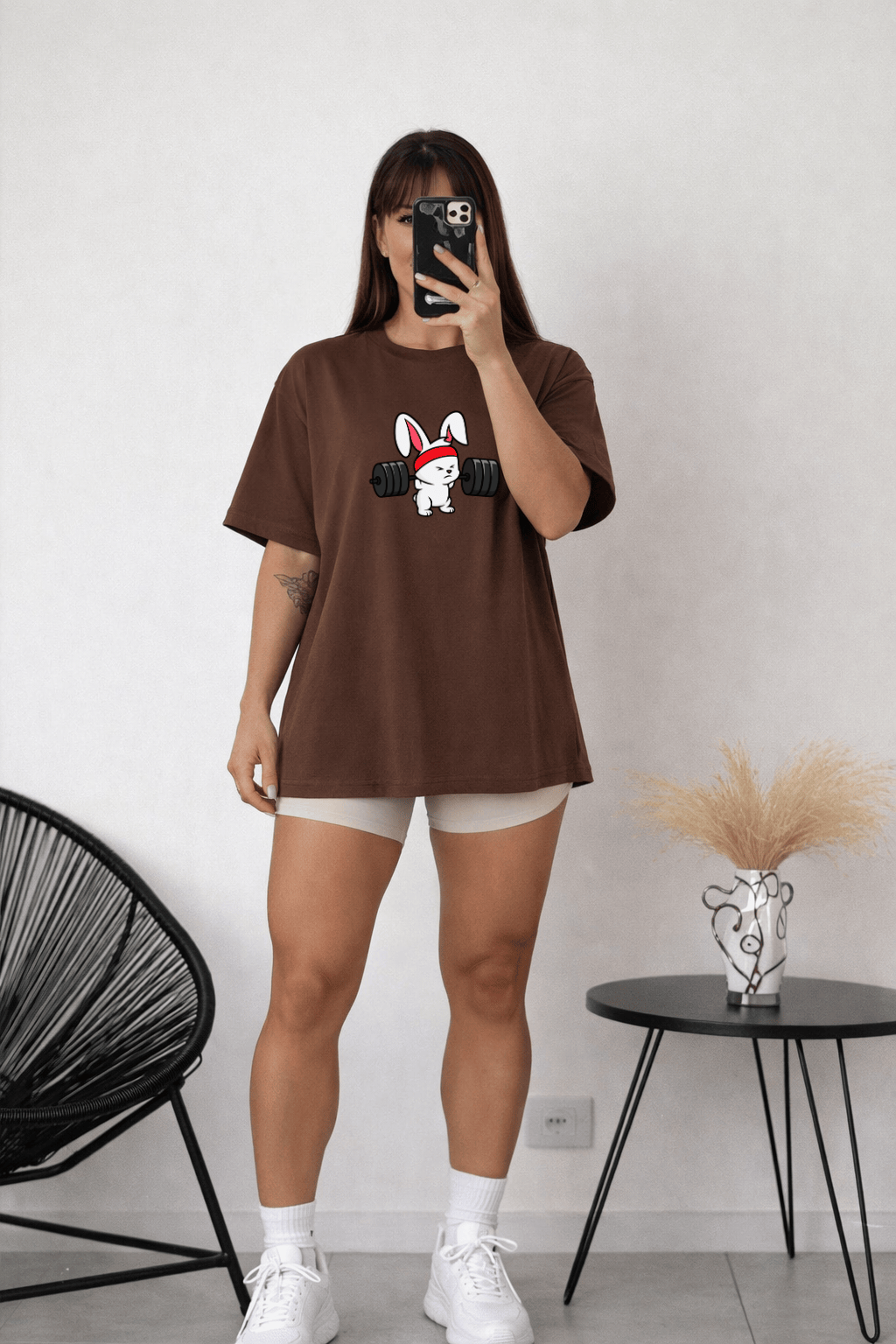 Camiseta Oversized Feminina Bunny Strong