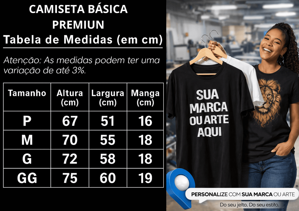 Camiseta Personalizada com Sua Marca ou Arte | Produção Premium 10 Peças