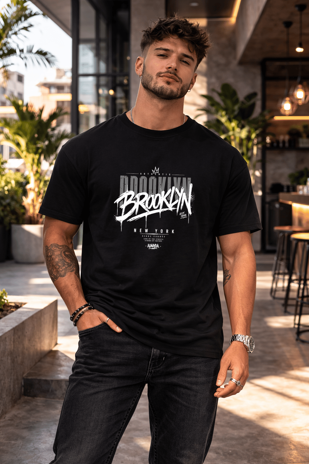 Camiseta Masculina Tradicional Manga Curta - Almayda Crown District