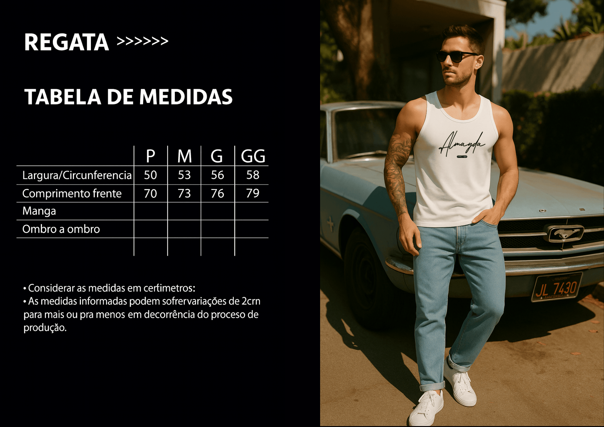 Camiseta Regata Masculina - Almayda | Streetwear Casual