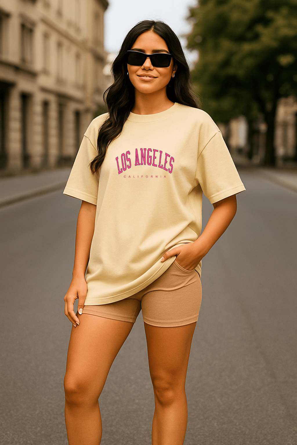 Camiseta Oversized Feminina | Estampa - Los Angeles California