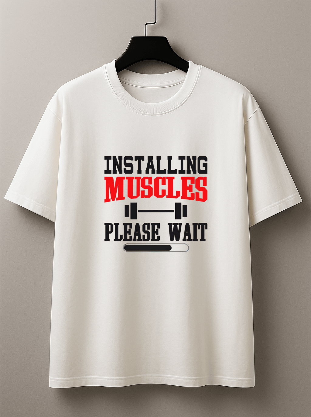 Camisetão Oversized Masculina | Estampa - Installing Muscles Please Wait