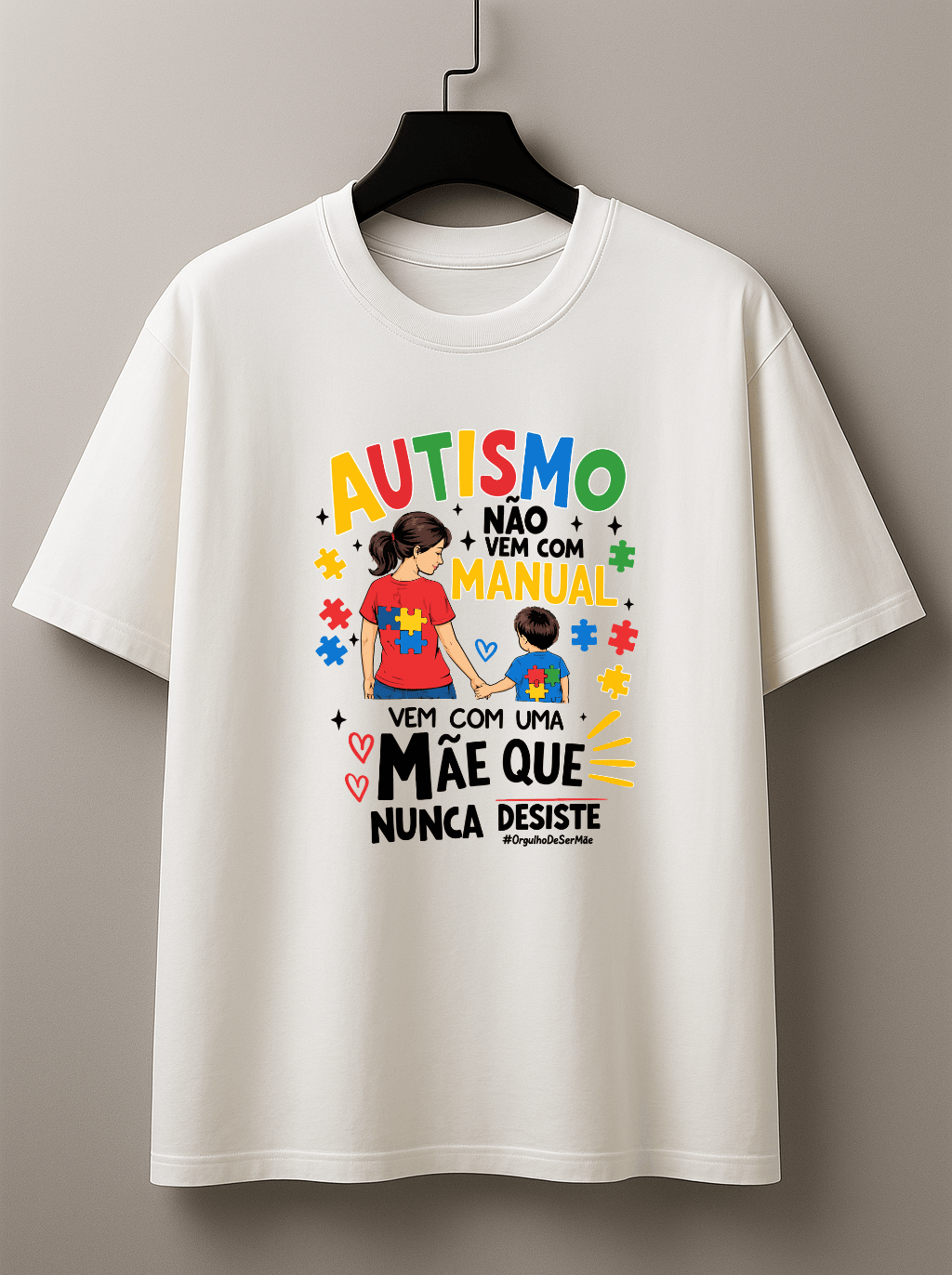 Camiseta Feminina Tradicional Manga Curta Almayda - Autismo Não Vem com Manual