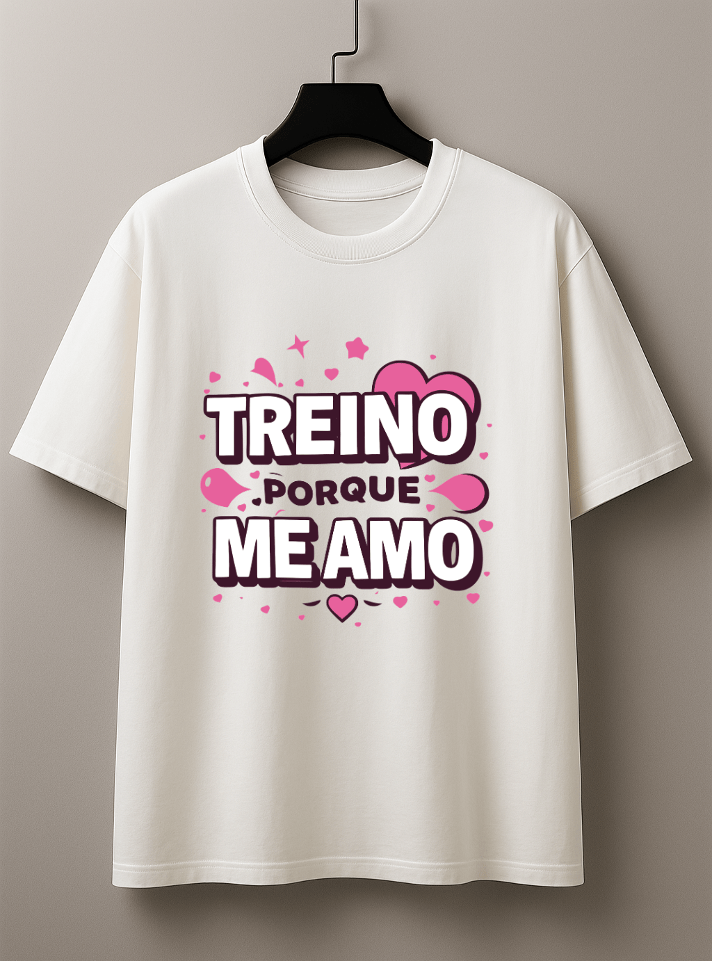 Camiseta Feminina Tradicional Manga Curta Almayda - Treino Porque Me Amo