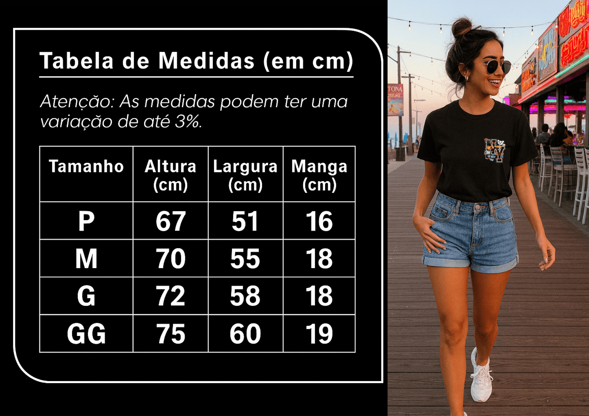 Camiseta Basica Feminina -  NY Graf