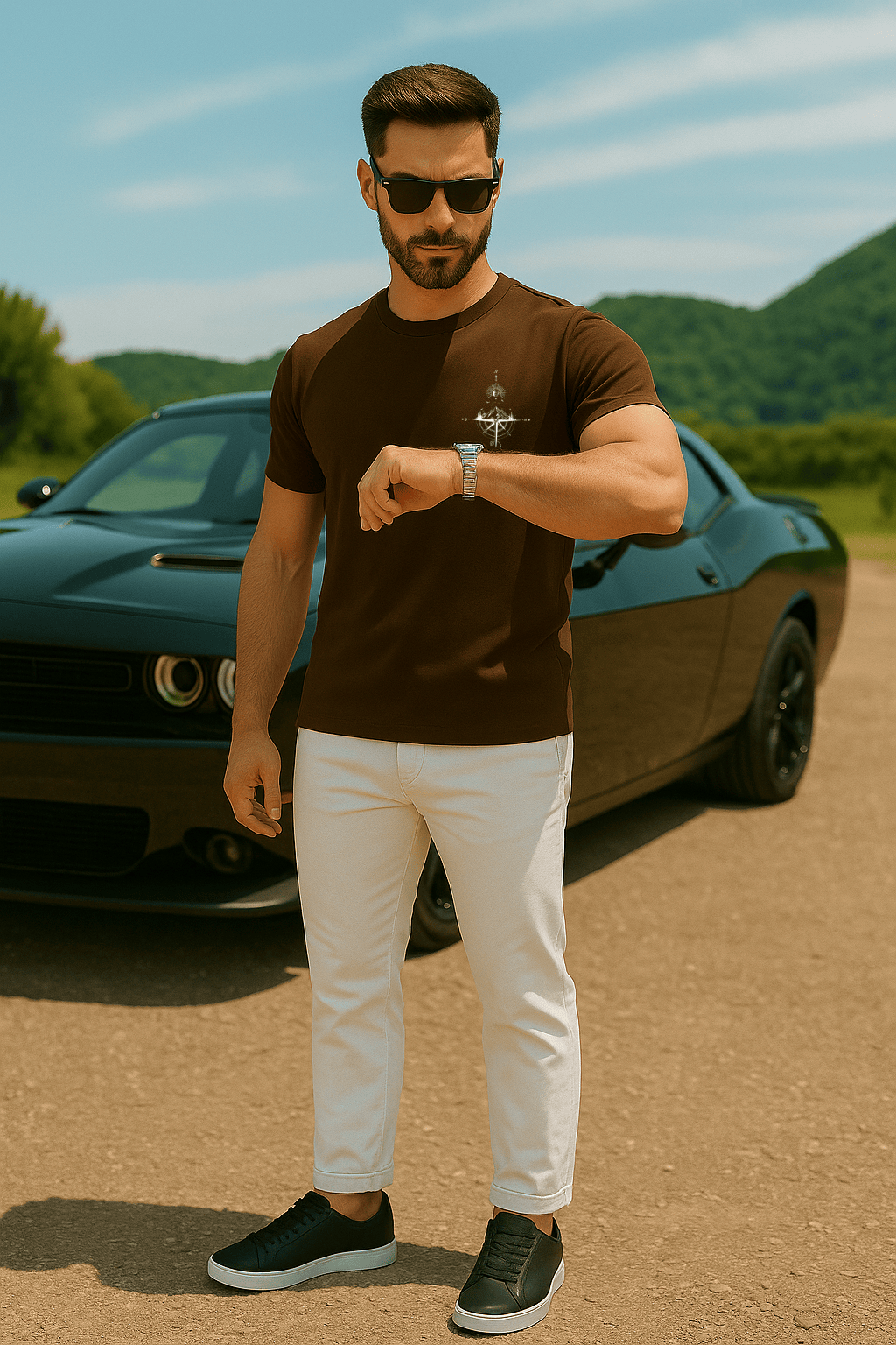 Camiseta Masculina Premium - Rosa dos Ventos Minimalista