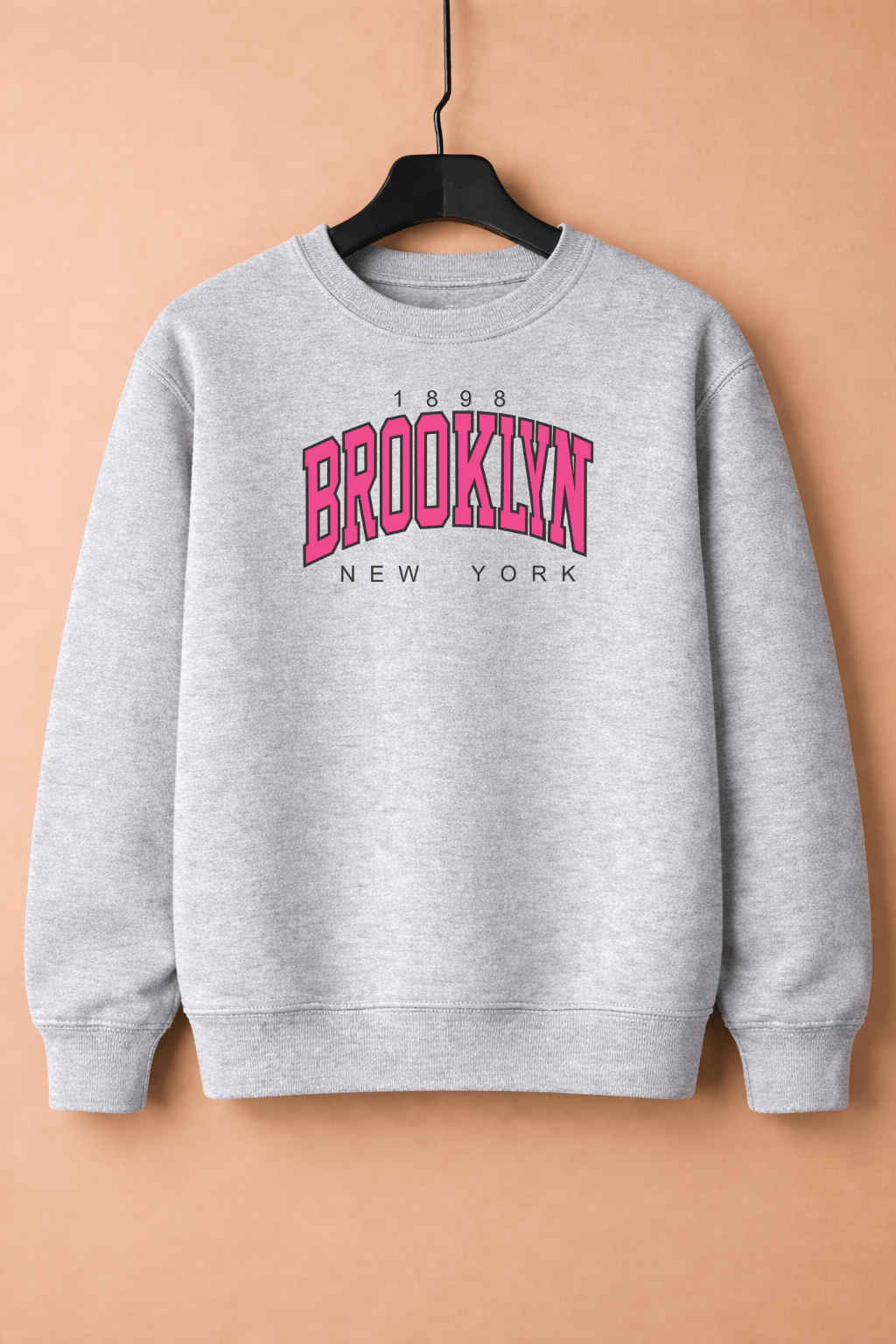 Moletom Feminino Careca - Brooklyn New York Estampa Rosa