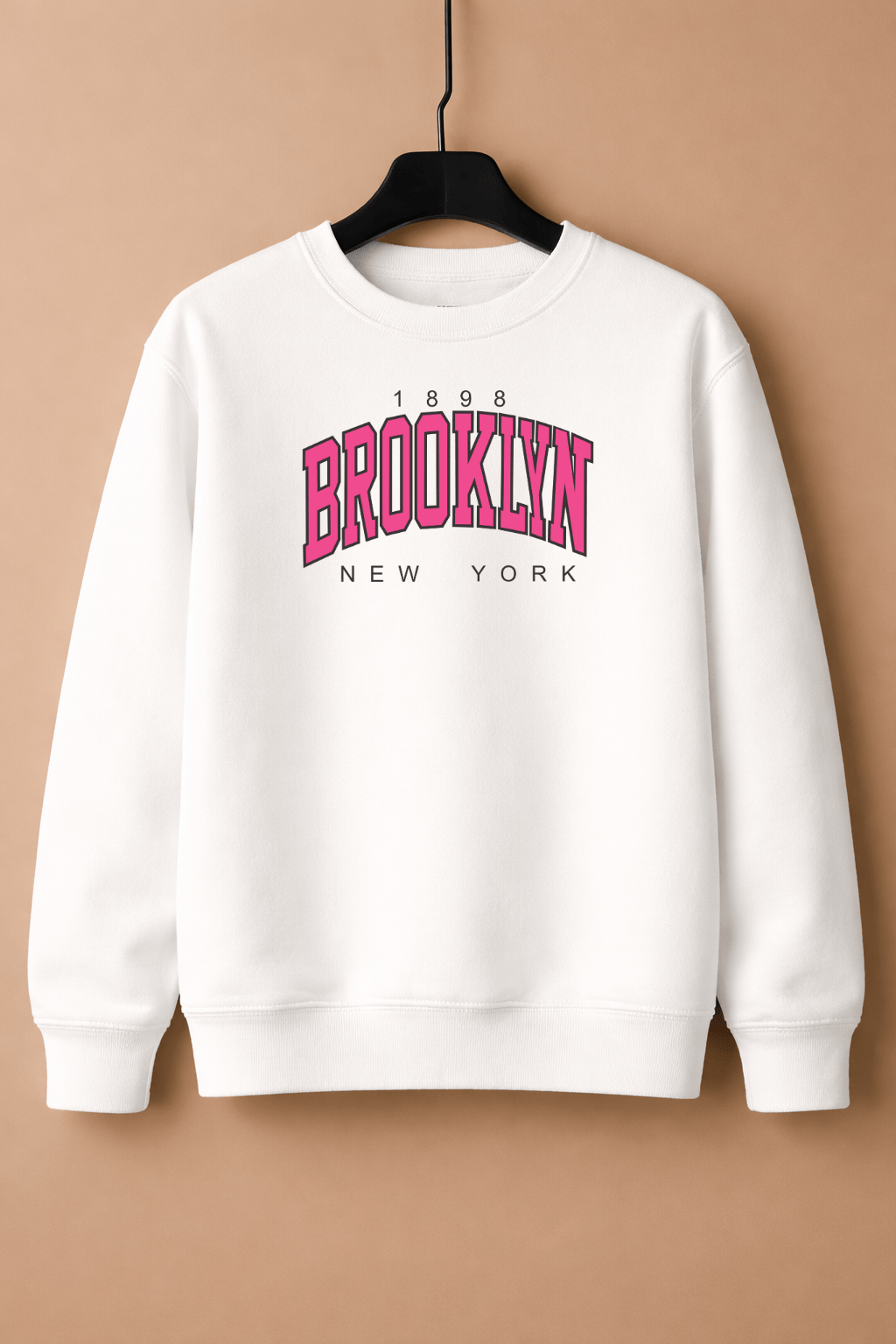Moletom Feminino Careca - Brooklyn New York Estampa Rosa