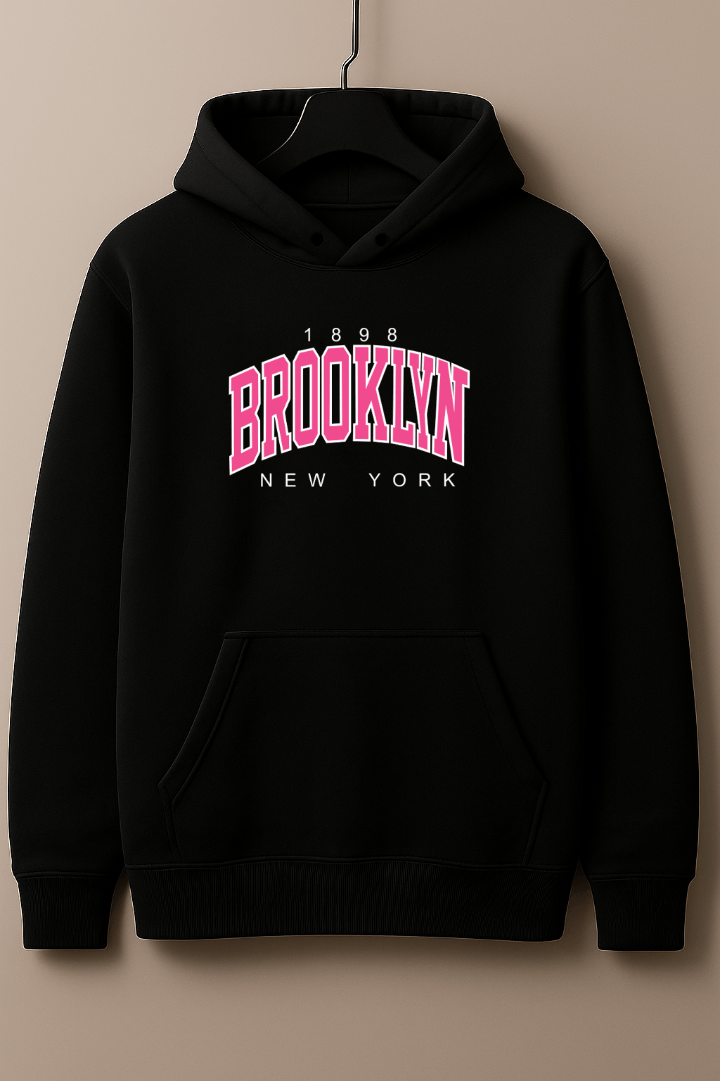 Moletom Feminino Canguru - Estampa Versátil  Brooklyn Rosa