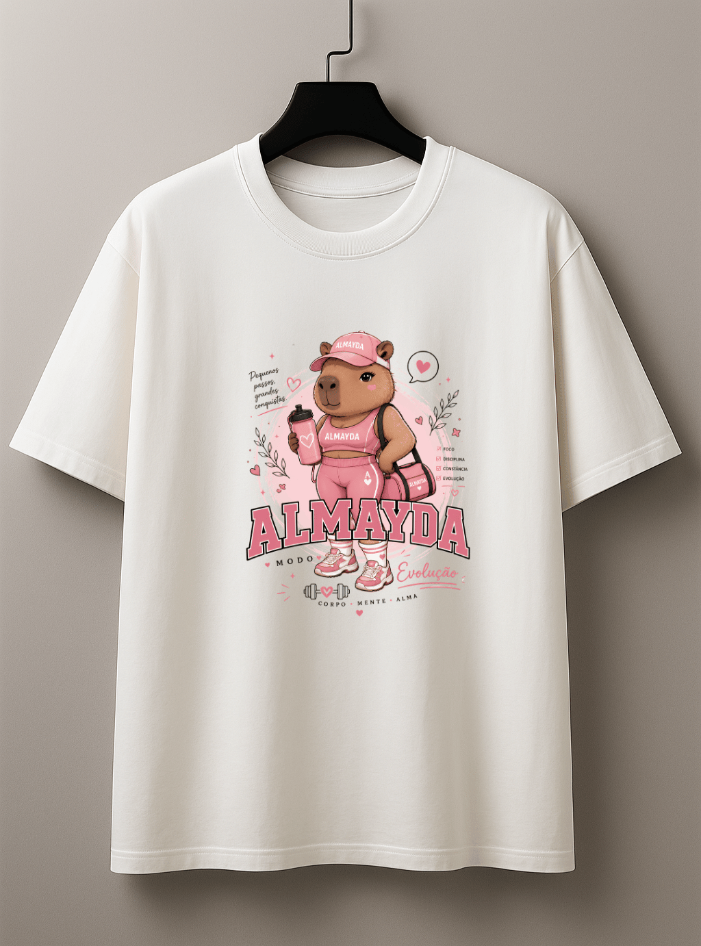 Camiseta Feminina Tradicional Manga Curta -  Almayda Cute But Strong