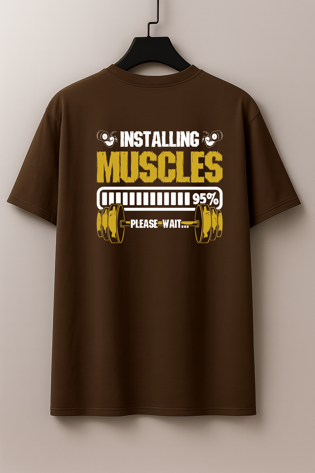 Camisetão Oversized Masculina | Estampa Instaling Muscles Please Wait Halteres