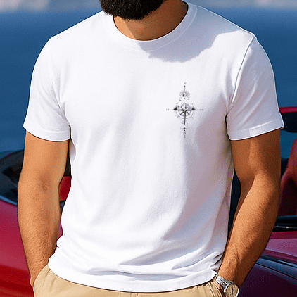 Camiseta Masculina Premium - Rosa dos Ventos Minimalista