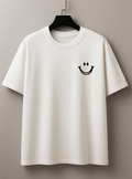 Camiseta Oversized Feminina | Estampa Sorrisinho Minimalista