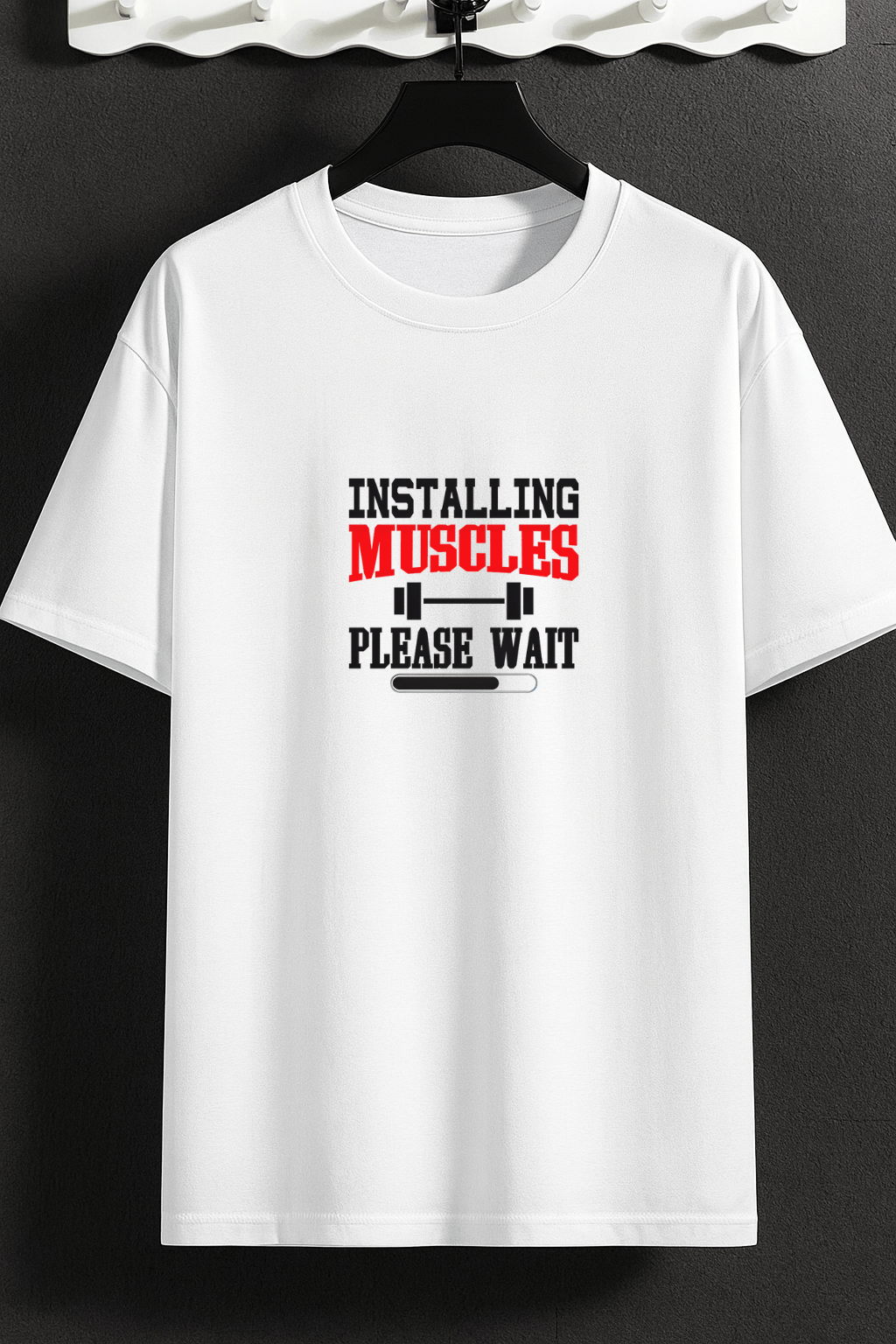 Camiseta Masculina | Estampa Installing Muscles Vermelho