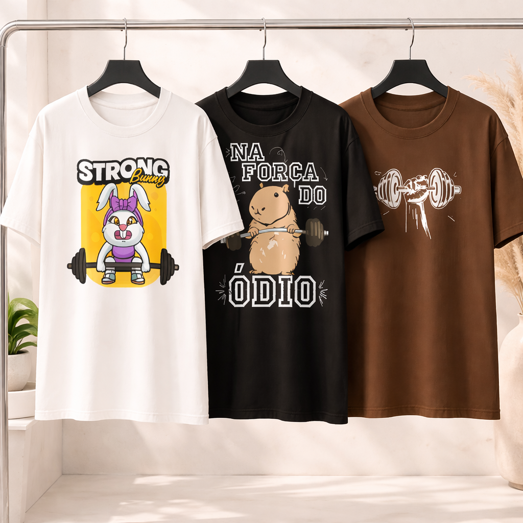 Kit 3 Camisetões Oversized | Premium | Estilo Street Fitness