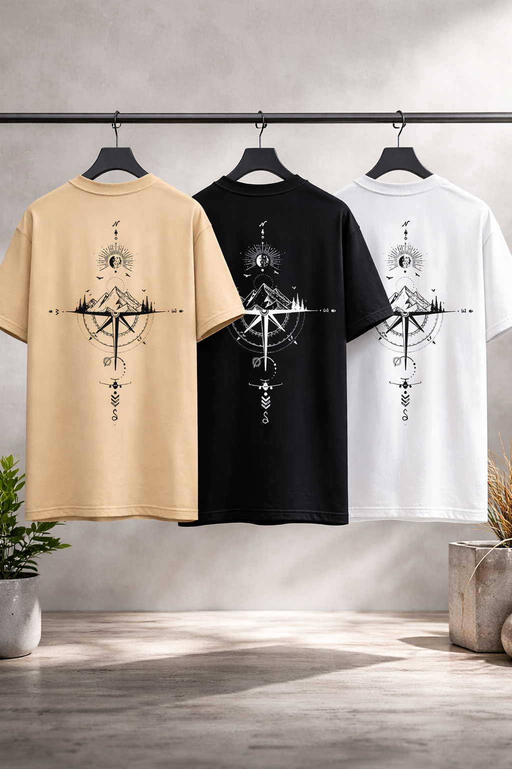 Kit 3 Camiseta Masculina Premium Manga Curta Tradicional | Mais Vendidas - Rosa dos Ventos