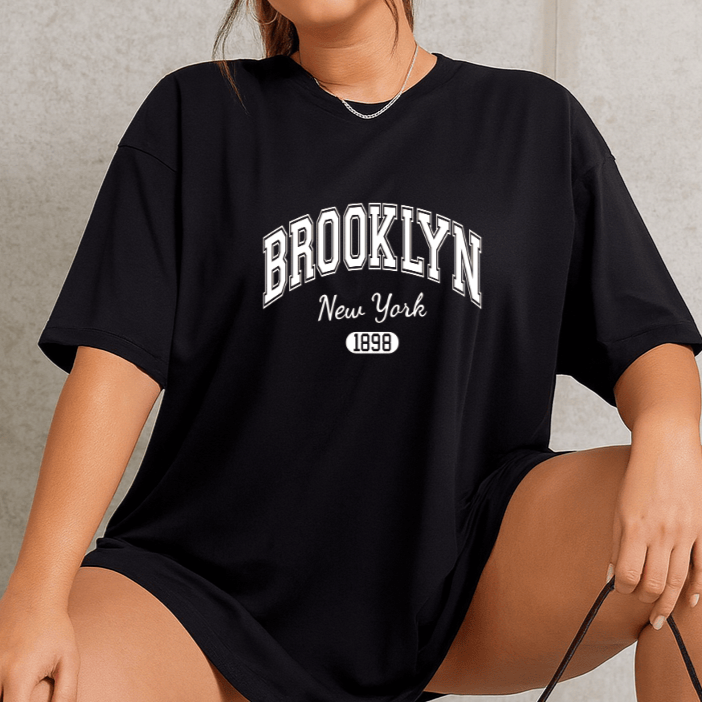 Camiseta Oversized Feminina | Estampa Brooklyn New York
