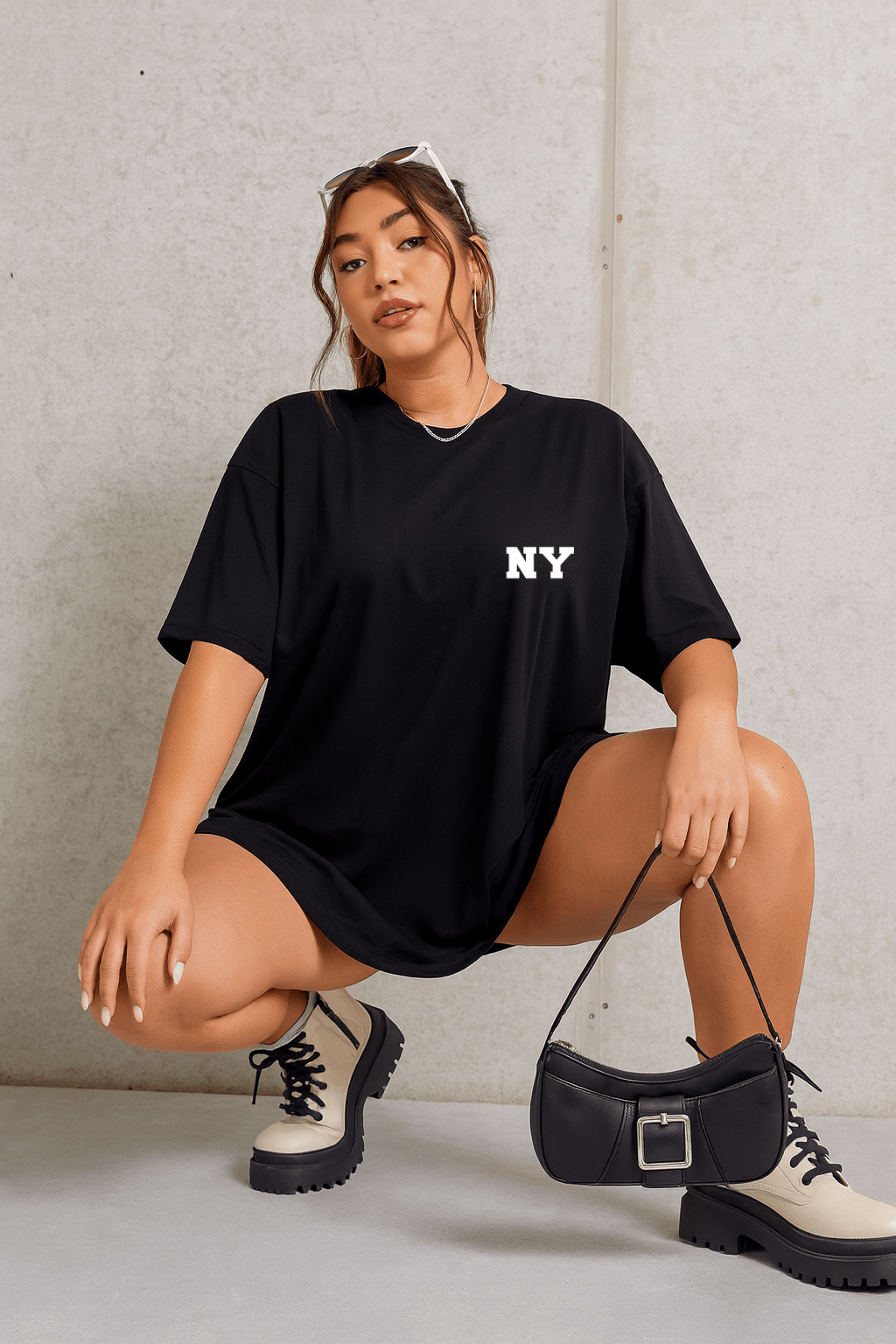 Camiseta Oversized Feminina | Estampa NY