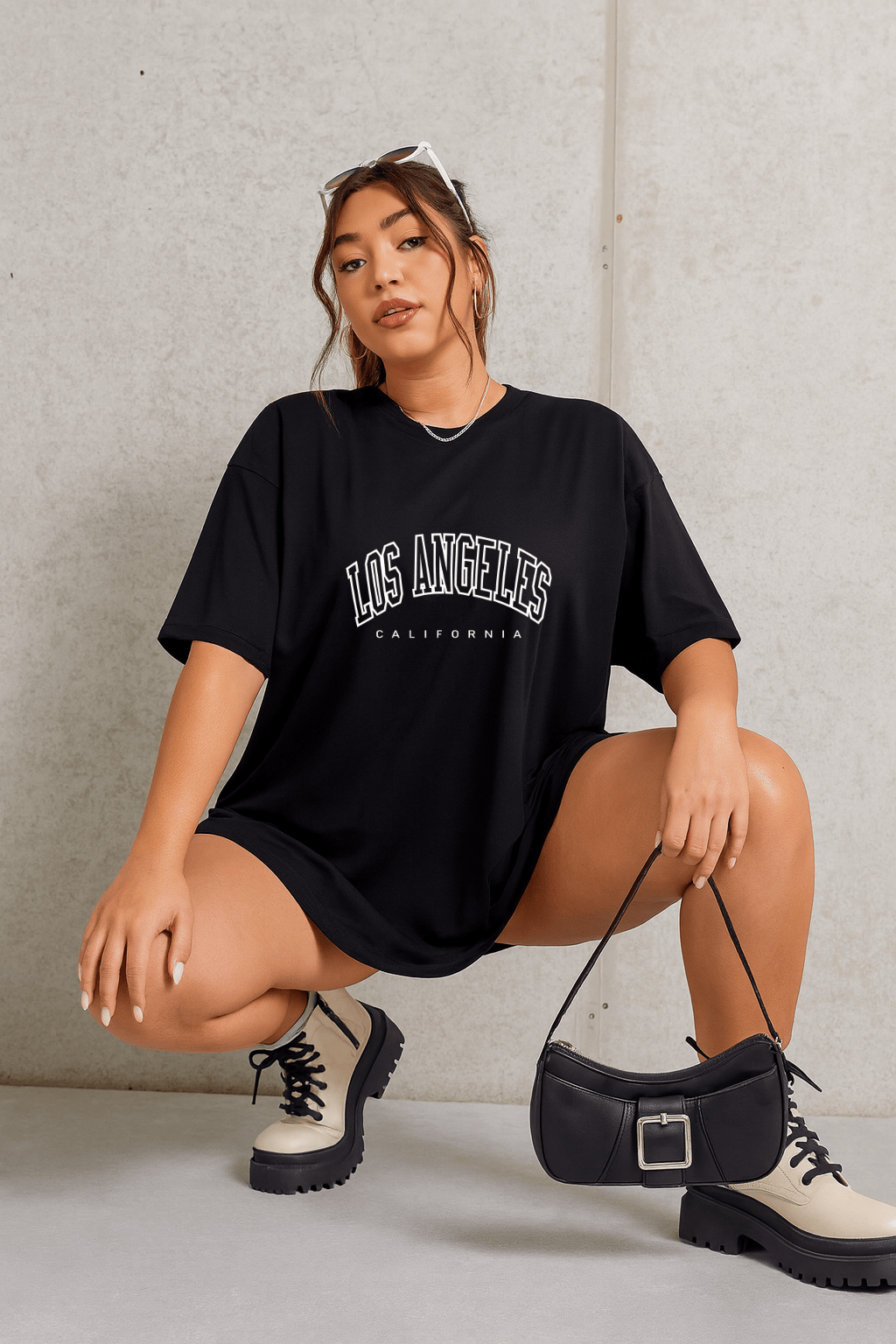 Camisetas Oversized Feminina | Estampa - Los Angeles California