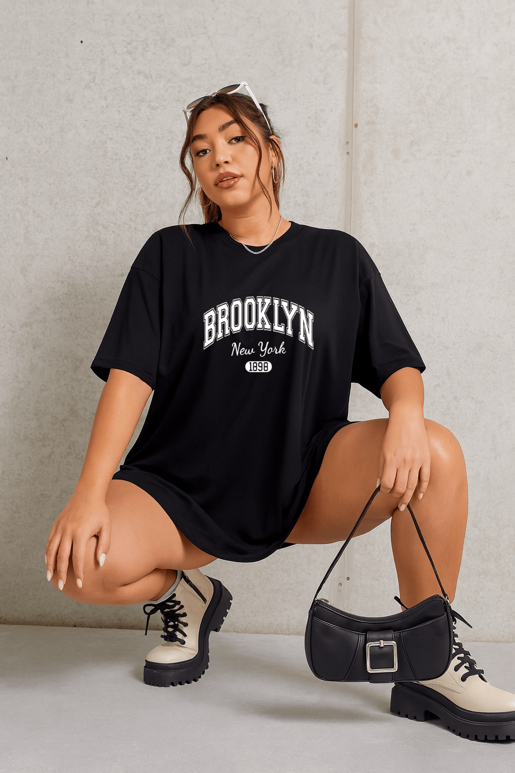 Camiseta Oversized Feminina | Estampa Brooklyn New York
