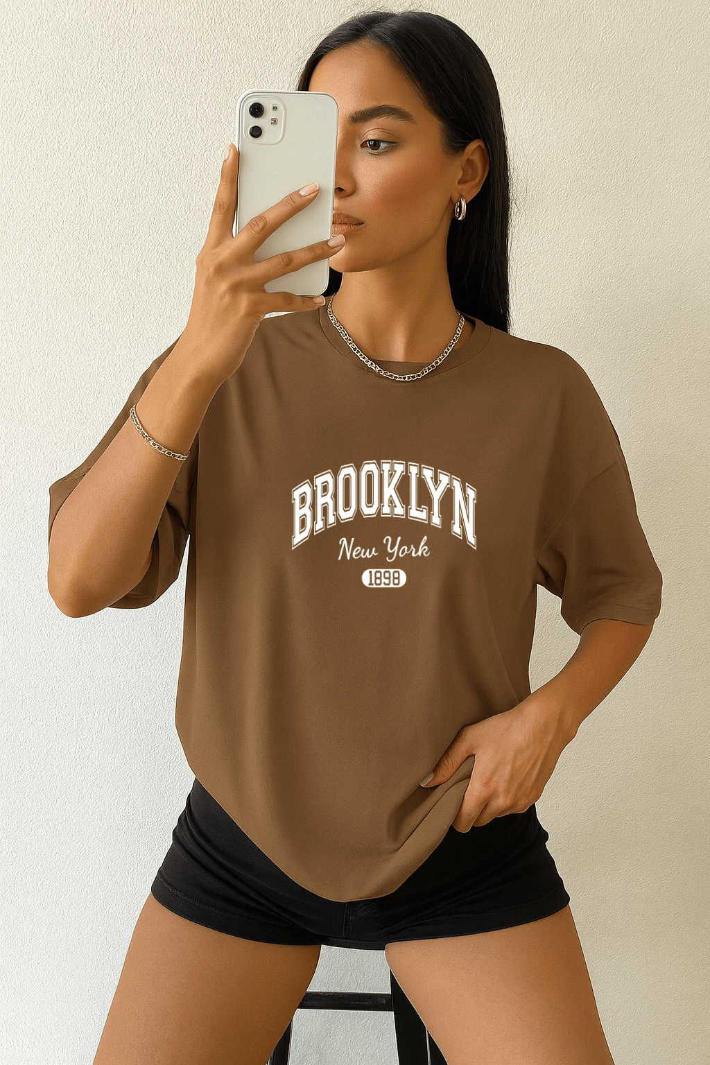 Camiseta Oversized Feminina | Estampa Brooklyn New York