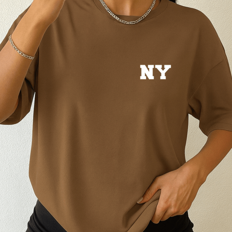 Camiseta Oversized Feminina | Estampa NY