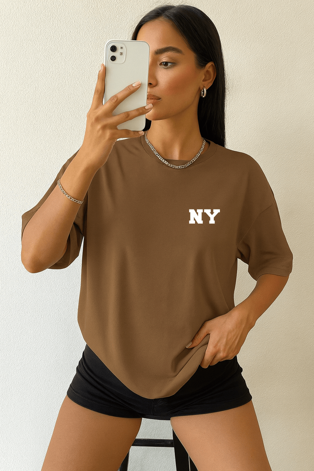 Camiseta Oversized Feminina | Estampa NY