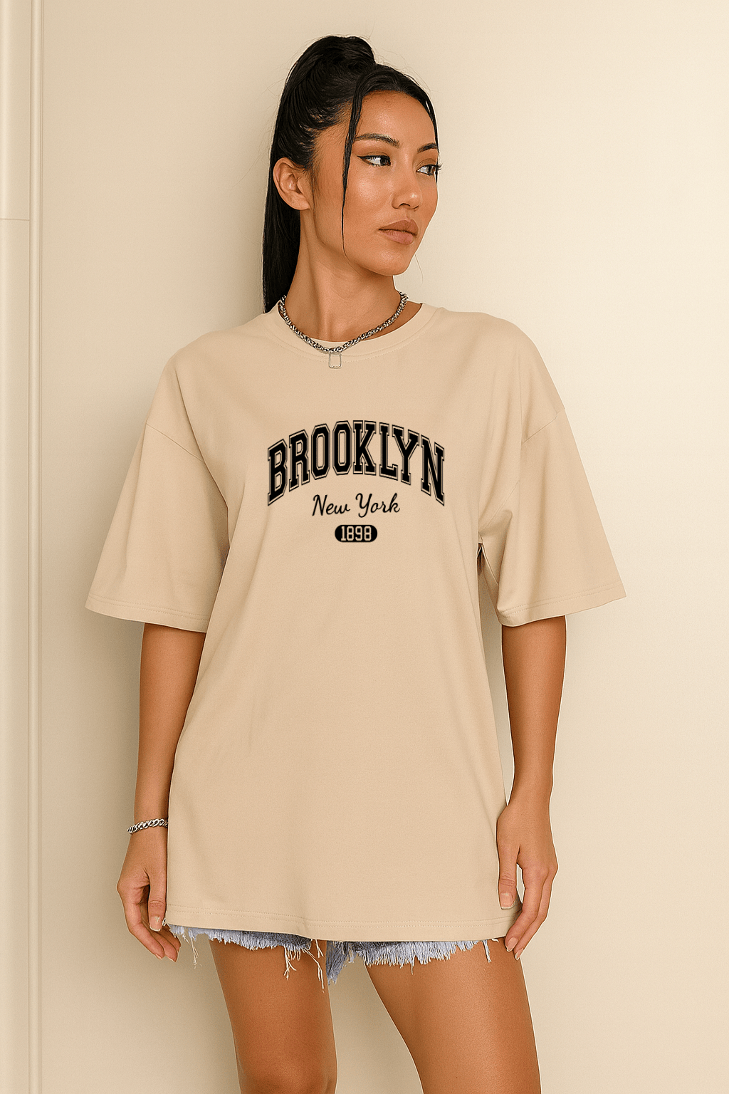 Camiseta Oversized Feminina | Estampa Brooklyn New York