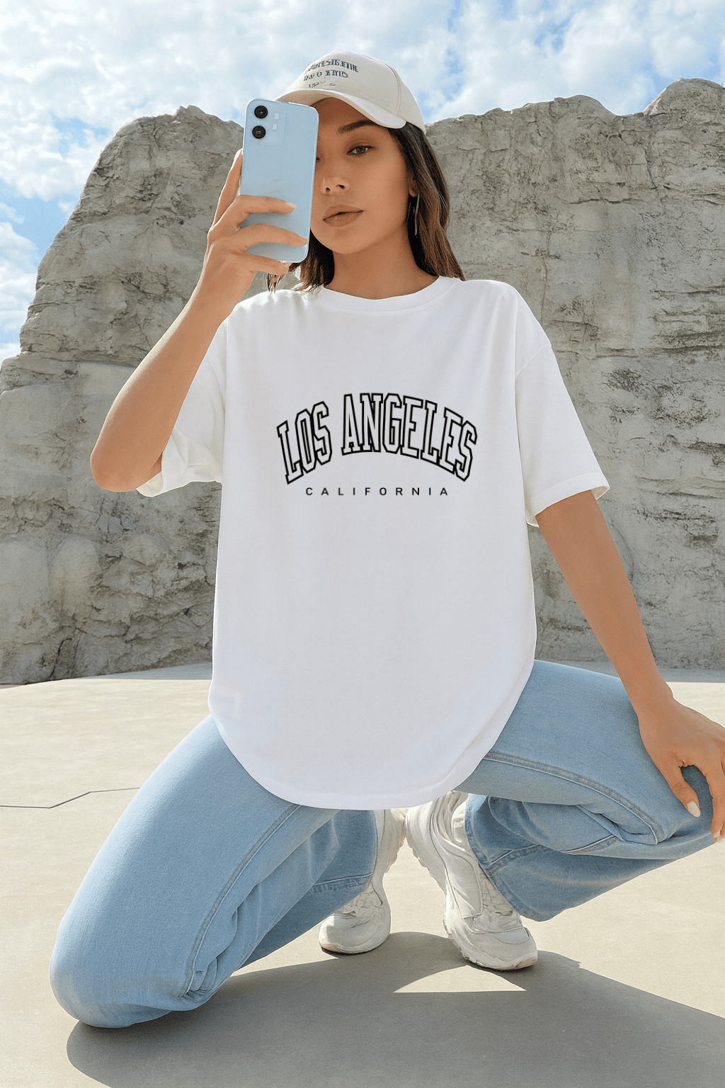 Camisetas Oversized Feminina | Estampa - Los Angeles California