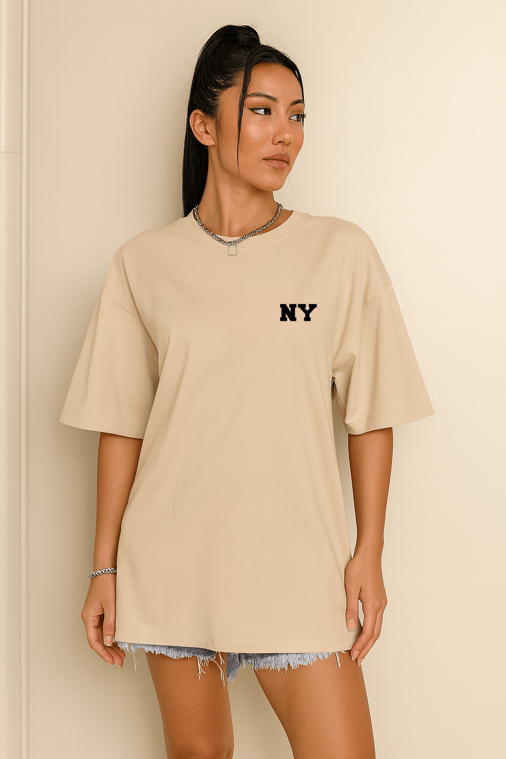Camiseta Oversized Feminina | Estampa NY