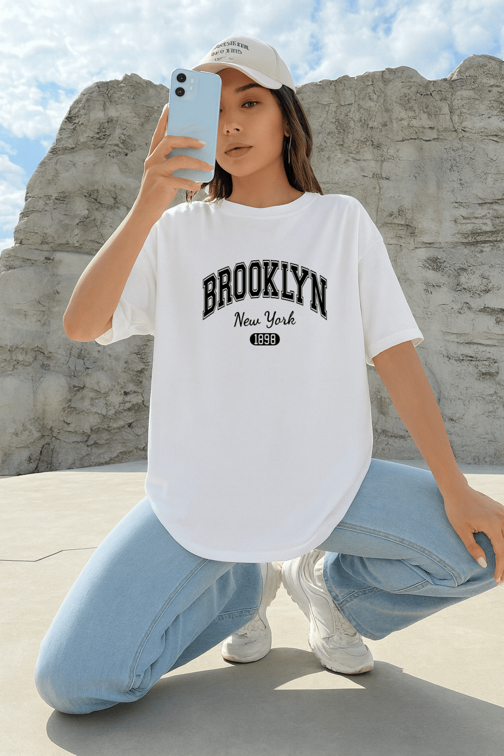 Camiseta Oversized Feminina | Estampa Brooklyn New York