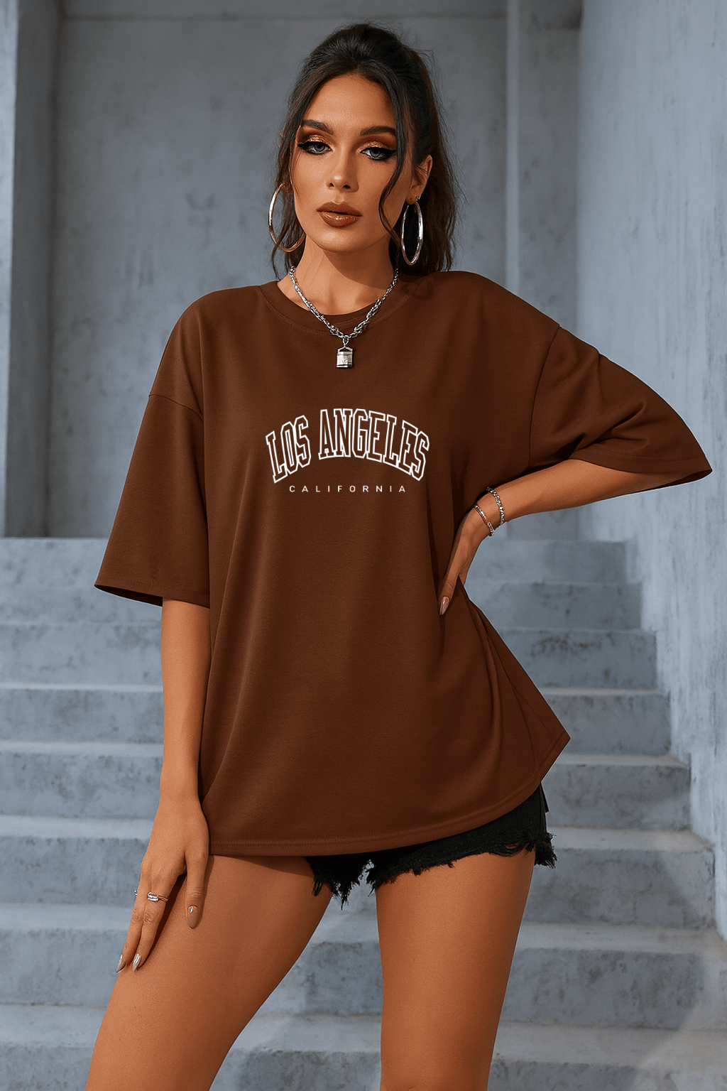 Camisetas Oversized Feminina | Estampa - Los Angeles California