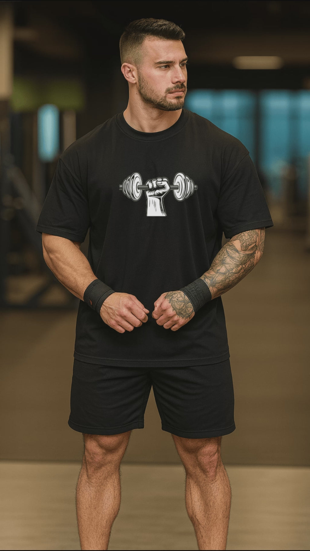 Camiseta Oversized Masculina | Estampa - Halteres