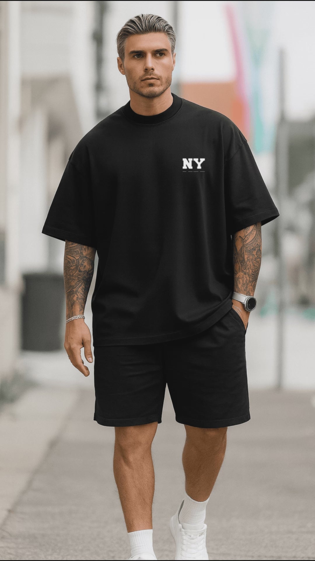 Camiseta Oversized Masculina | Estampa - NY