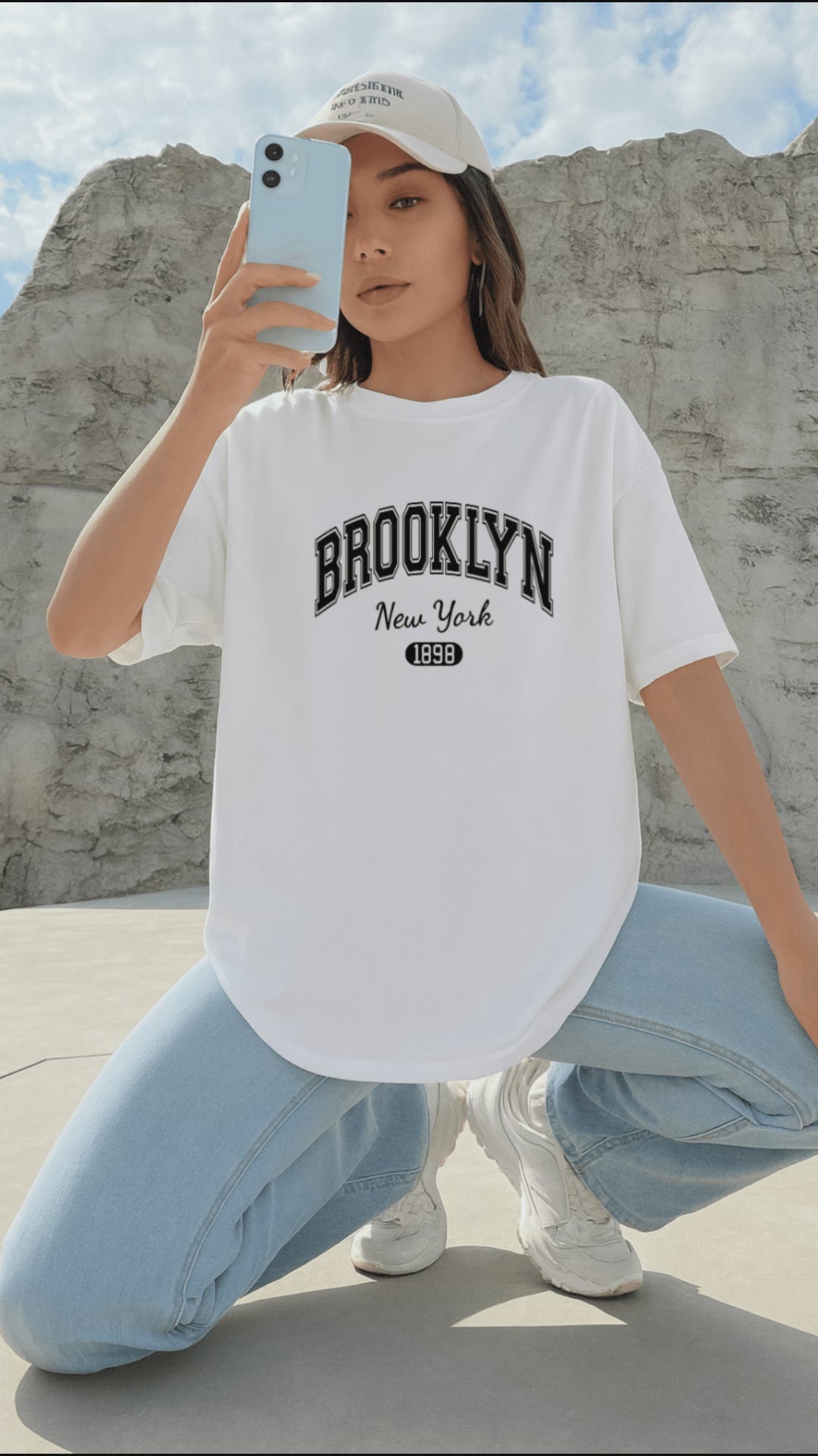 Camiseta Oversized Feminina | Estampa Brooklyn New York