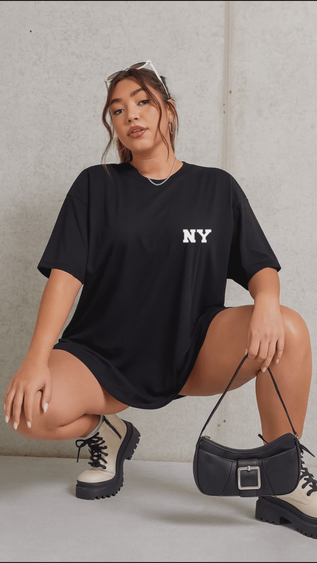 Camiseta Oversized Feminina | Estampa NY