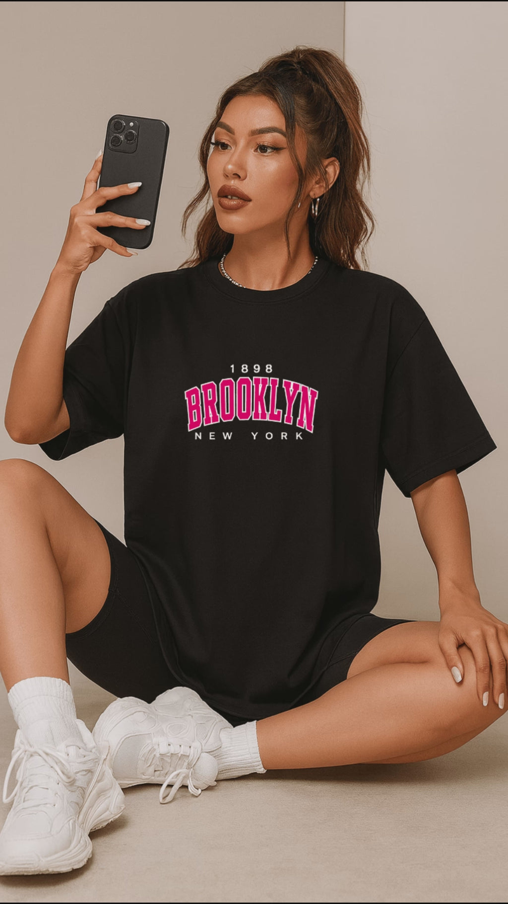 Camiseta Oversized Feminina | Estampa Brooklyn New York