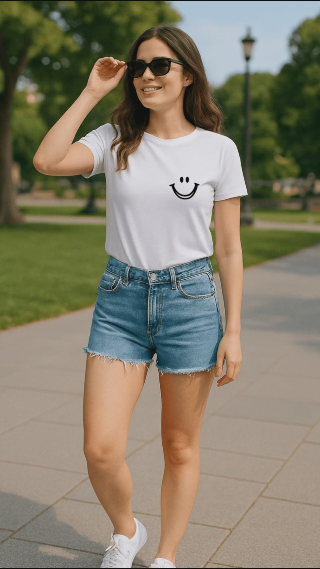 Camiseta Feminina Premium Manga Curta Tradicional  - Sorrisinho Minimalista